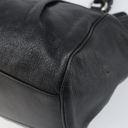 Salvatore Ferragamo Gancini handbag Leather, Black, Leather, Handbag