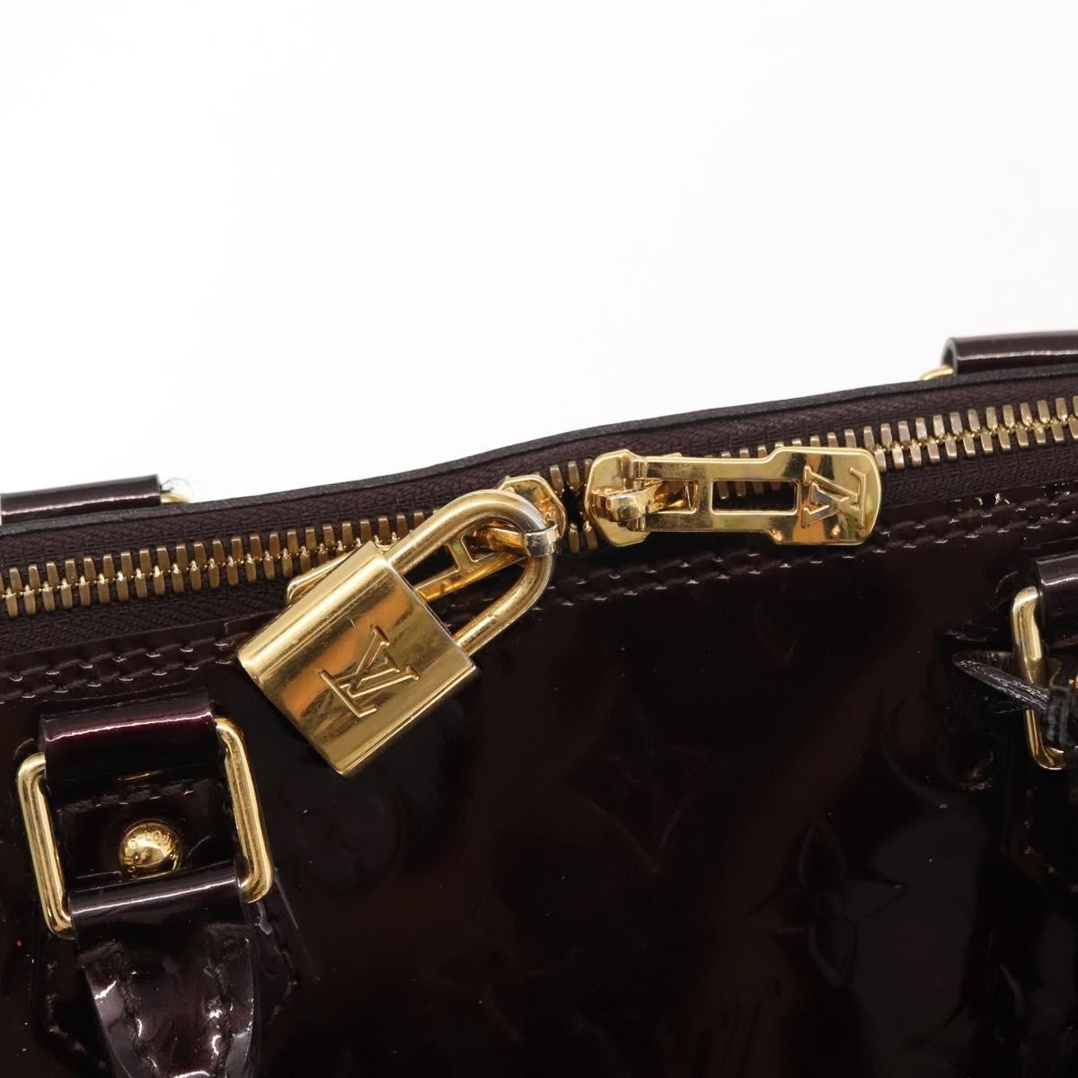 Louis Vuitton Alma Handbag Monogram Vernis, PURPLE, PATENT_LEATHER, Handbag