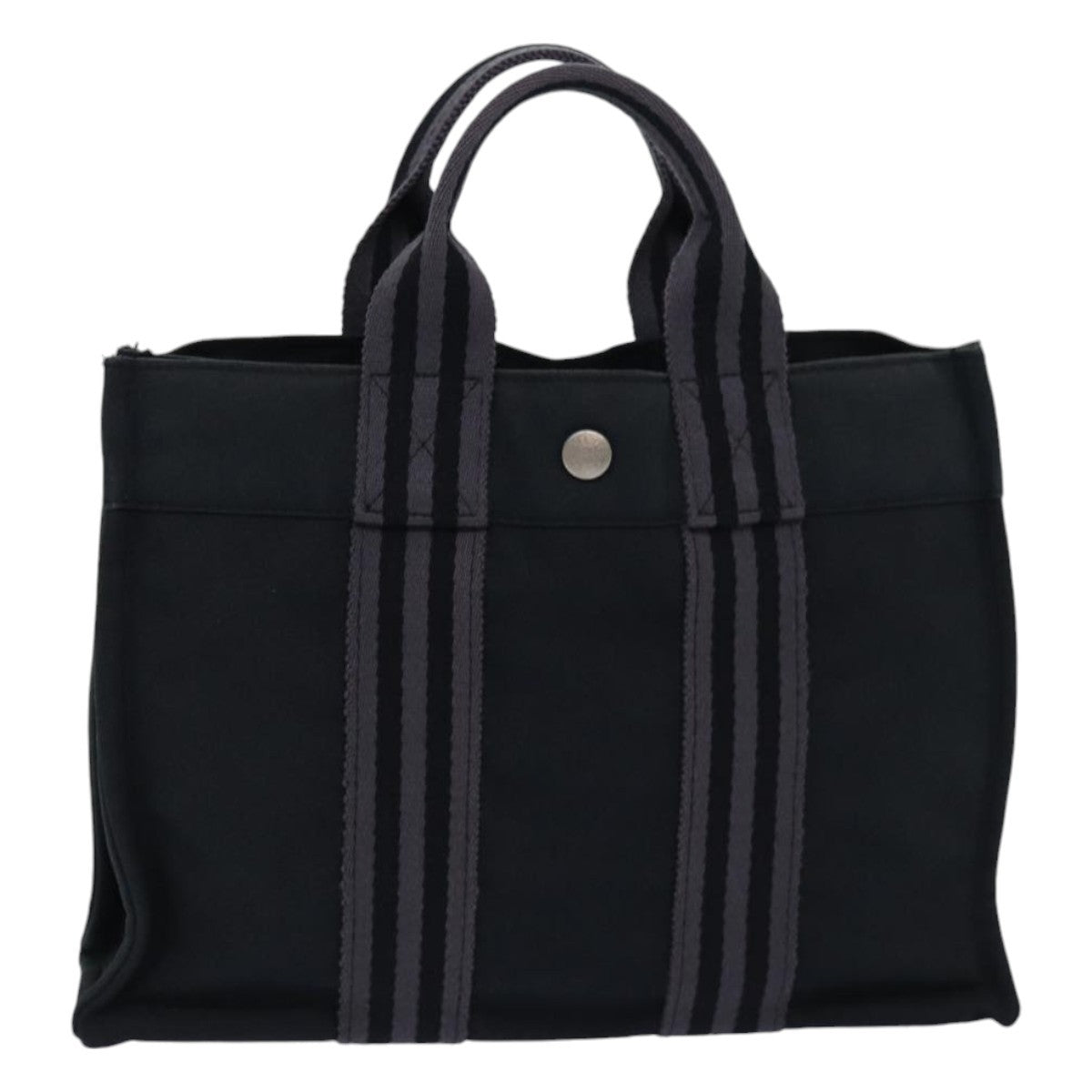 Hermes Fourre Tout Tote Canvas, GRAY, CANVAS, Tote bag