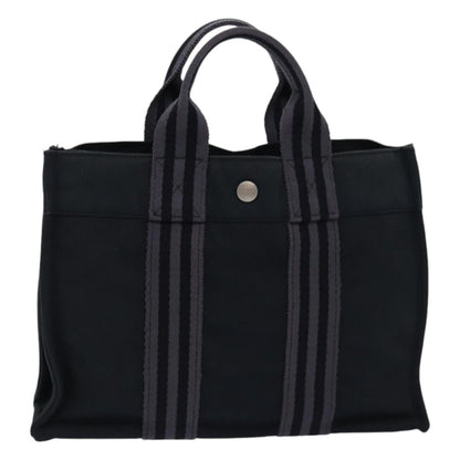Hermes Fourre Tout Tote Canvas, GRAY, CANVAS, Tote bag