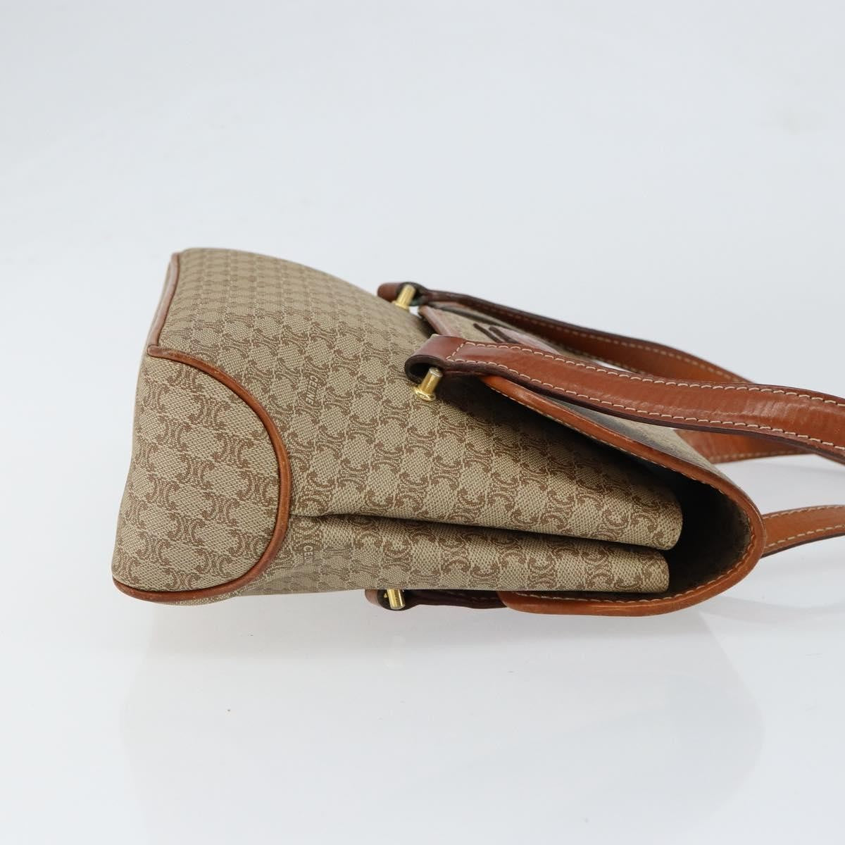 Celine Vintage Macadam Handbag Canvas, BEIGE, CANVAS, Handbag