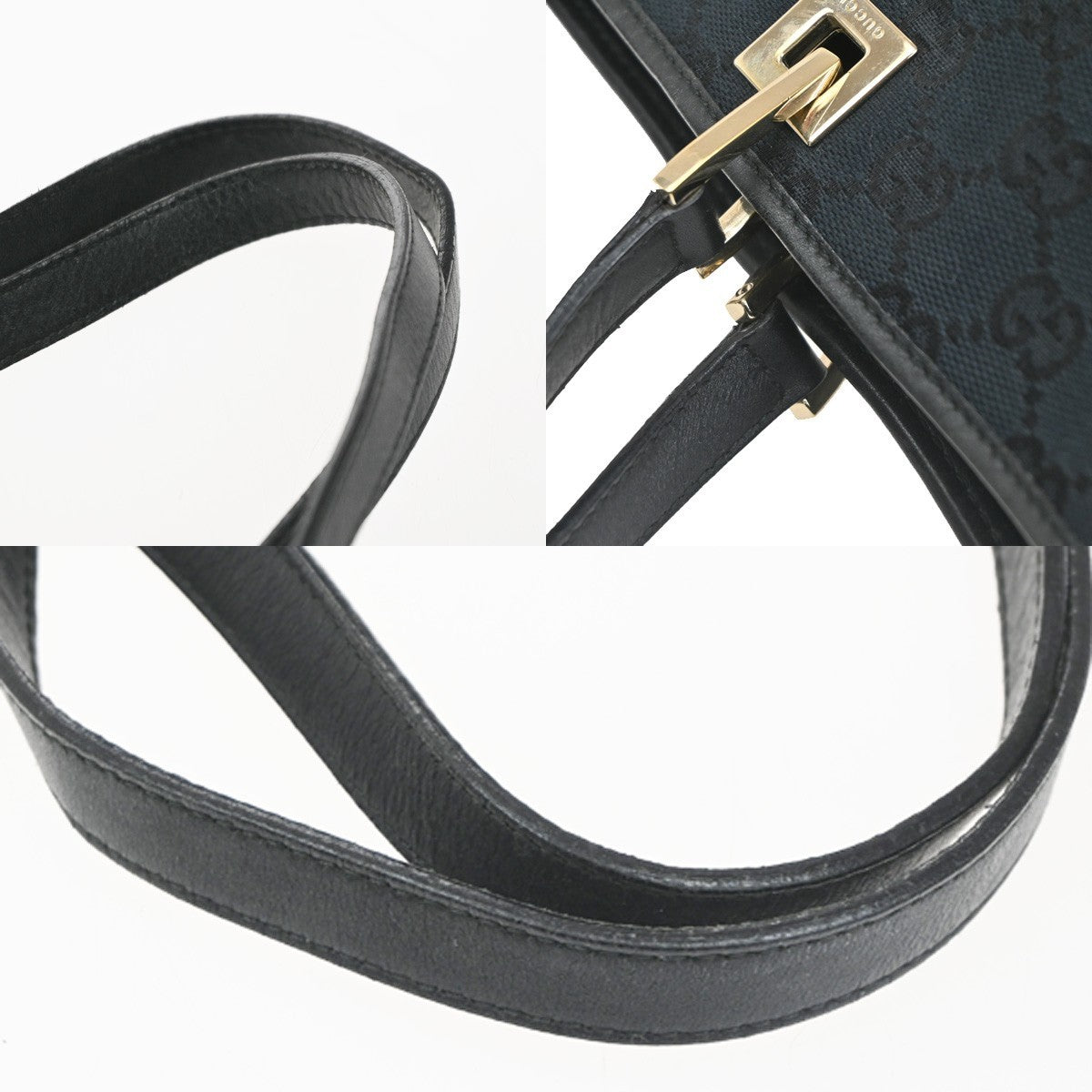 Gucci Vintage Bucket Shopping Tote GG Canvas, BLACK, CANVAS, Tote bag