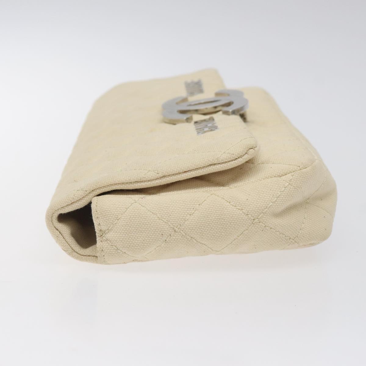 Chanel Cruise Flap Bag Quilted Canvas, ECRU, CANVAS, Clutche & pouche