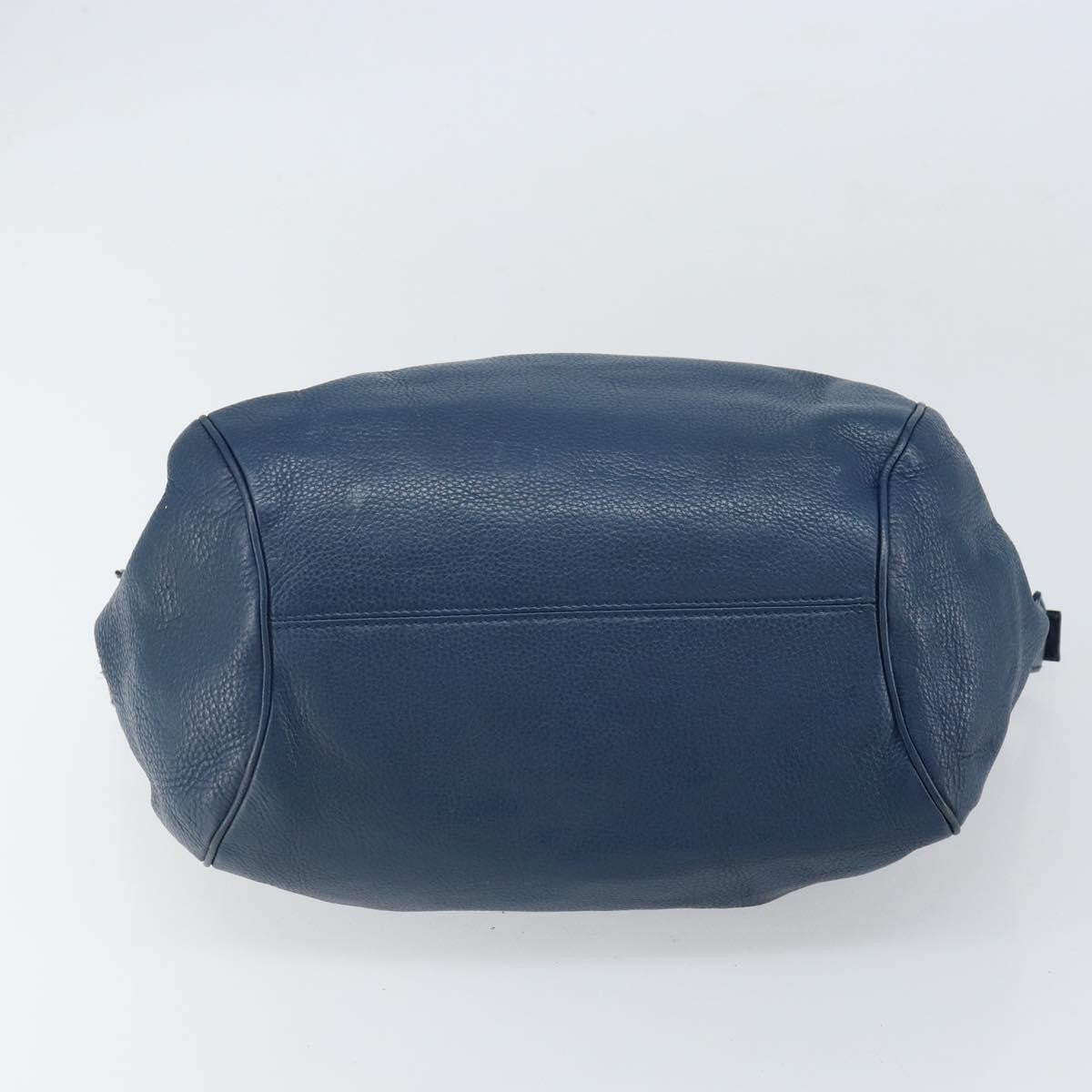 Salvatore Ferragamo Gancini handbag Leather, BLUE, LEATHER, Handbag