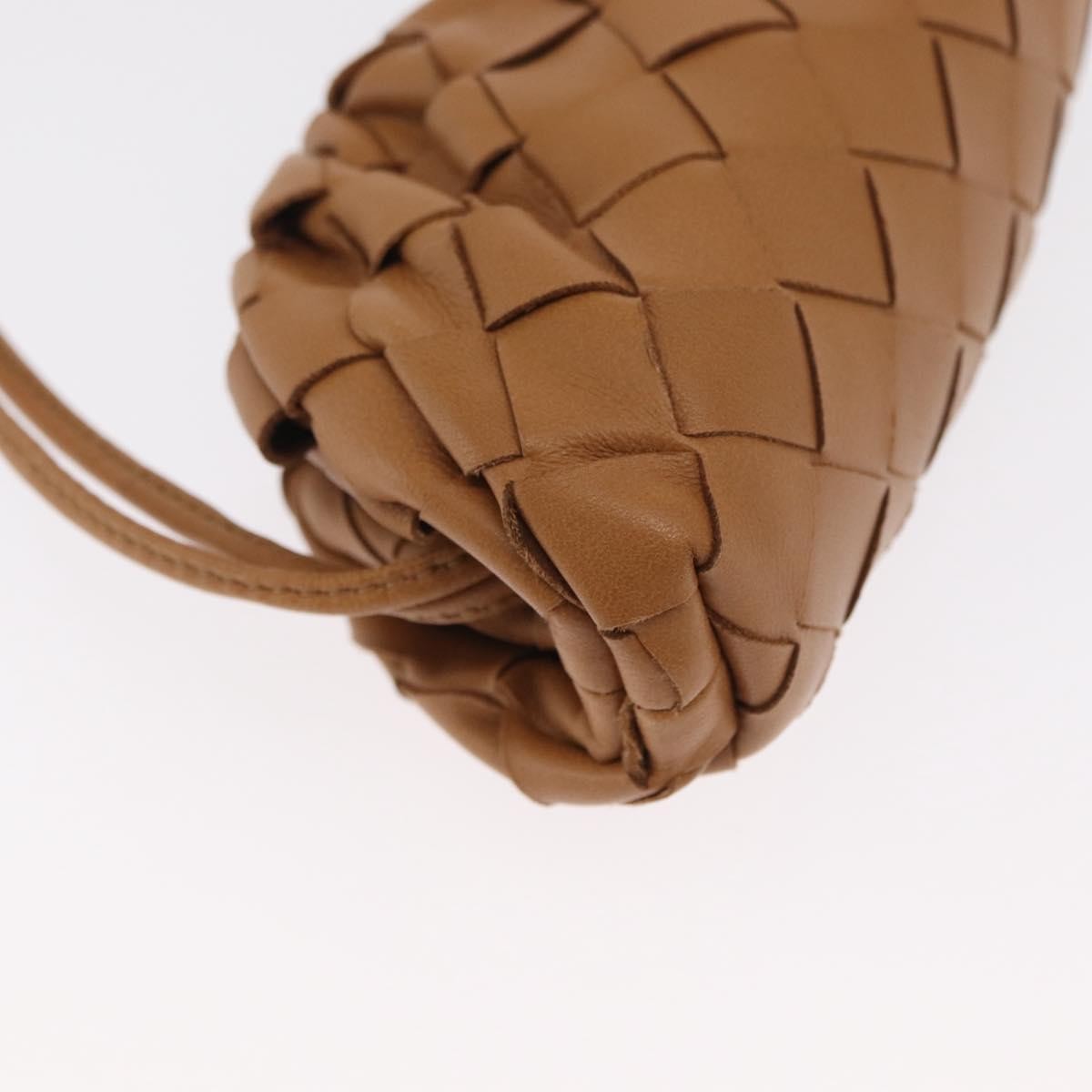 Bottega Veneta The Pouch Coin Purse Intrecciato Nappa, Brown, Leather, Clutch