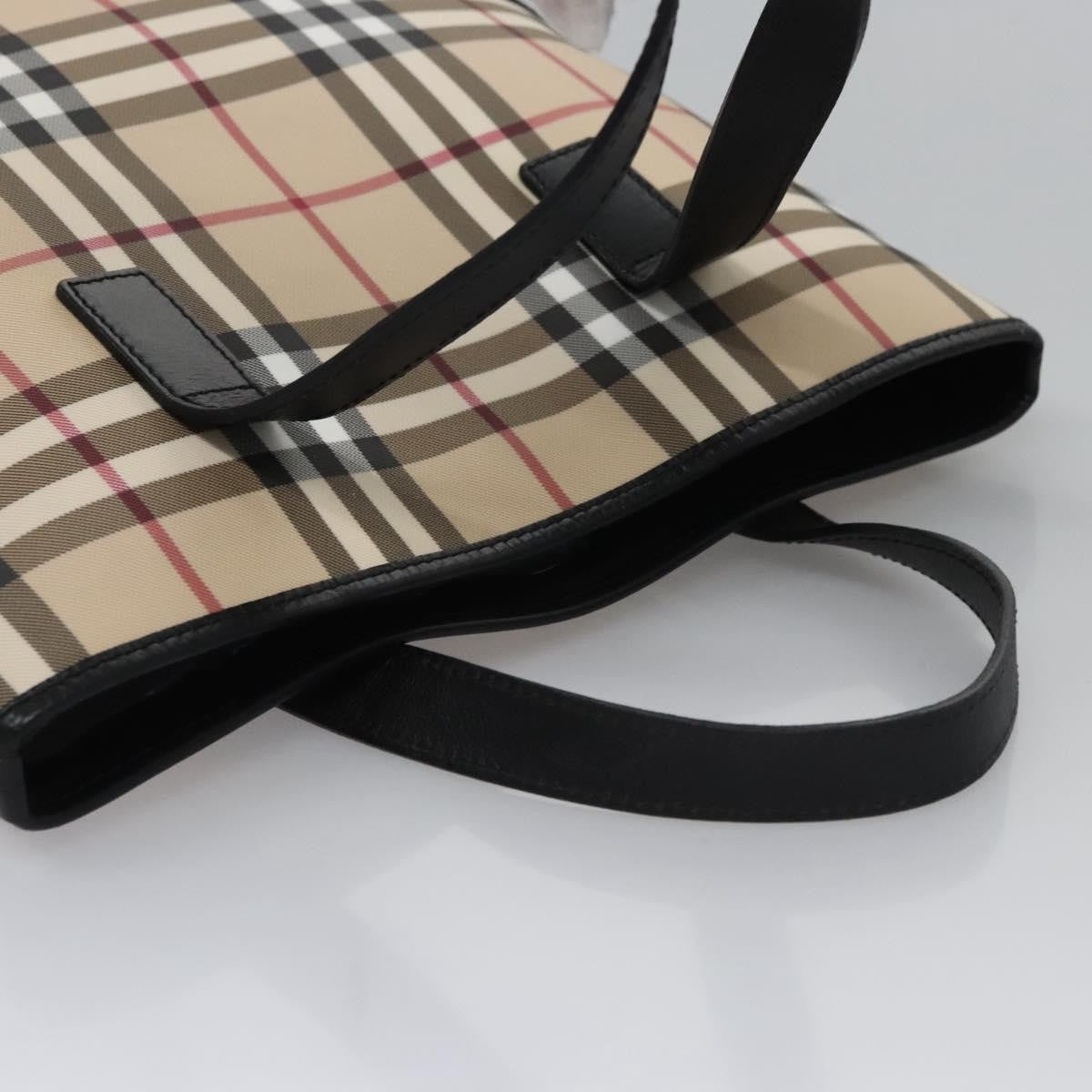 Burberry Vintage Open Tote Coated Canvas with Studded Leather, BEIGE, CANVAS, Tote bag