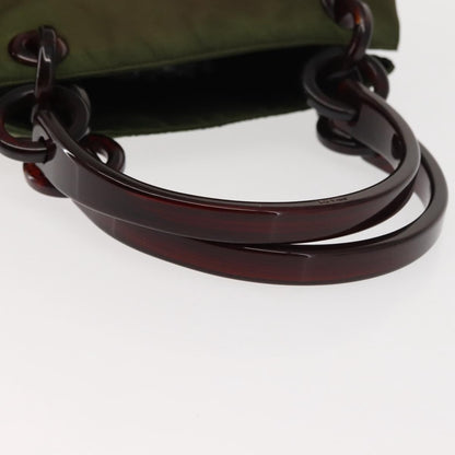 Prada Resin Handle Tote Tessuto, Khaki, Nylon, Tote Bag