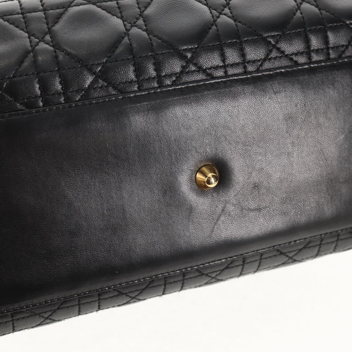 Christian Dior Vintage Lady Dior Bag Cannage Quilt Lambskin, BLACK, LEATHER, Handbag