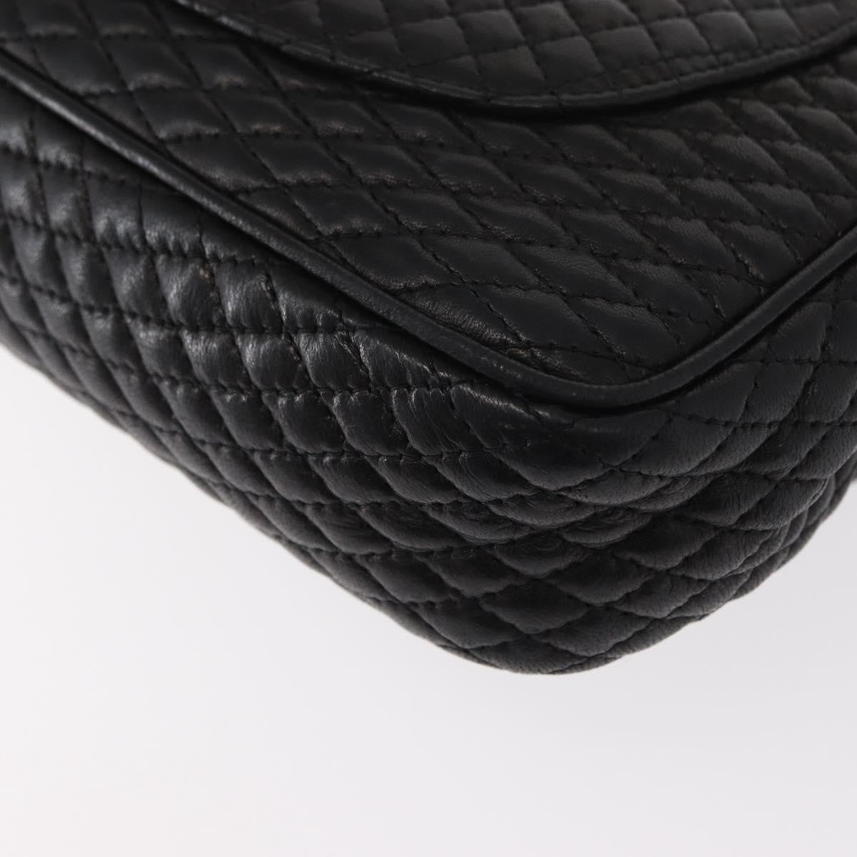 Bally Vintage Chain Shoulder Bag Quilted Leather, Black, Leather, Shoulder Bag