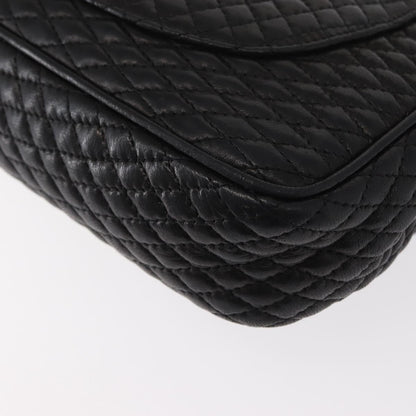 Bally Vintage Chain Shoulder Bag Quilted Leather, Black, Leather, Shoulder Bag