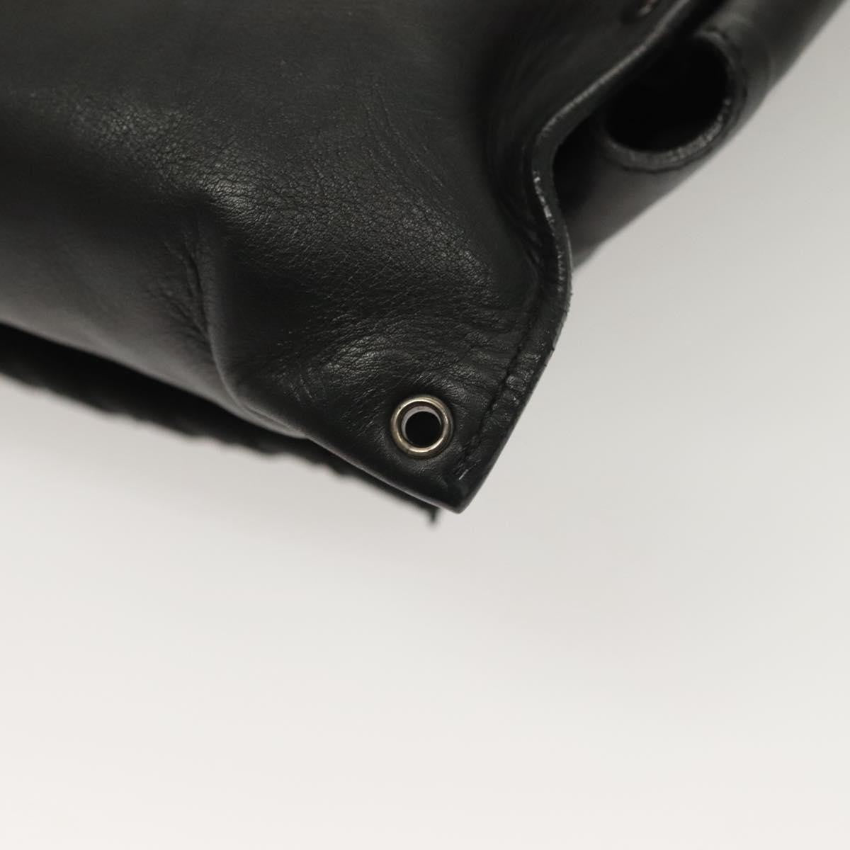 Bottega Veneta Utility Waist Bag Leather with Intrecciato, BLACK, LEATHER, Travel bag