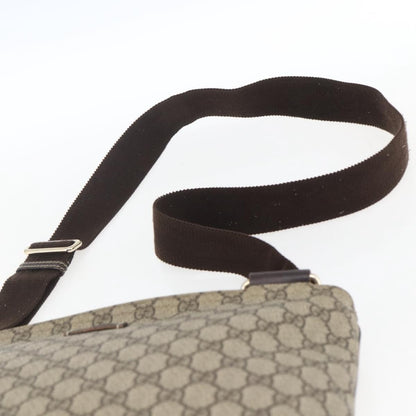 Gucci Zip Top Messenger Bag GG Coated Canvas, BEIGE, CANVAS, Shoulder bag