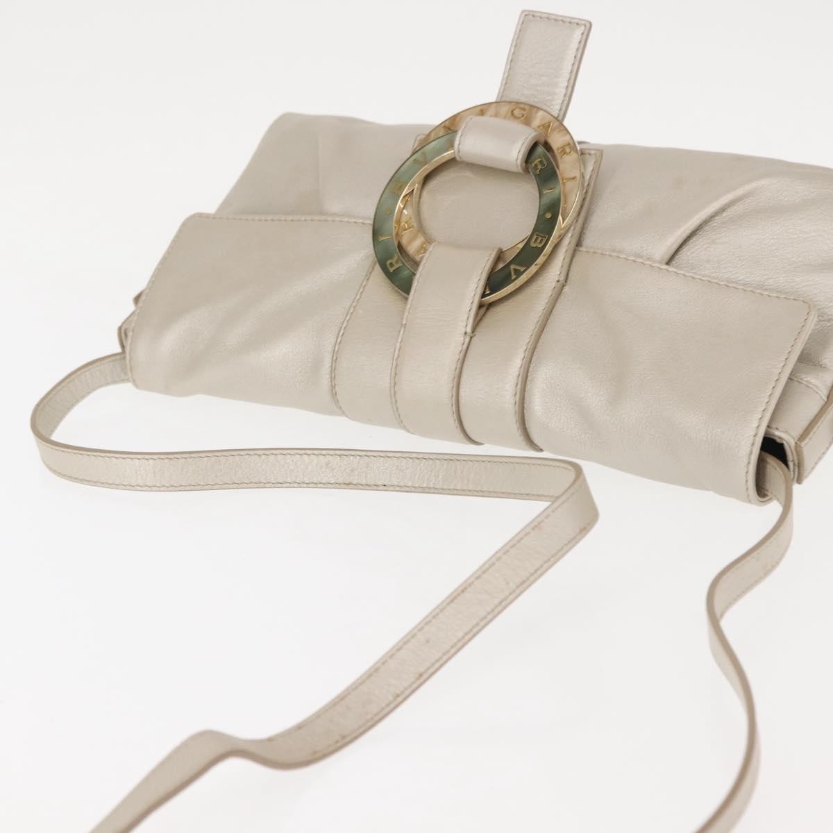 Bvlgari Chandra Flap Shoulder Bag Leather, SILVER, LEATHER, Shoulder bag