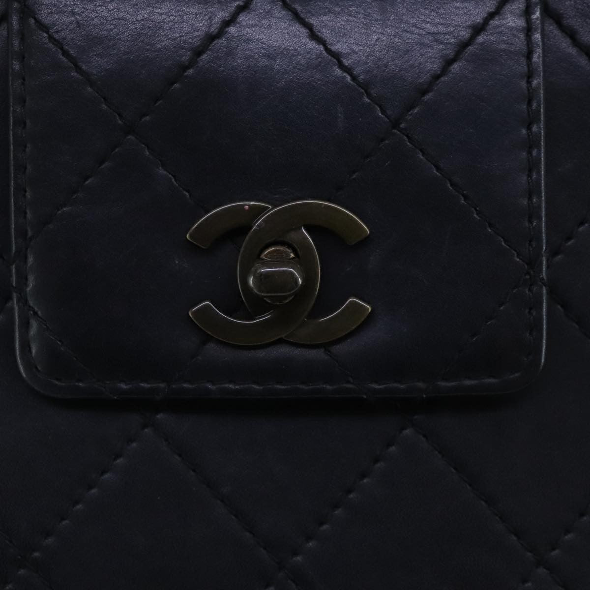 Chanel Vintage CC Turnlock Satchel Leather, BLACK, LEATHER, Handbag
