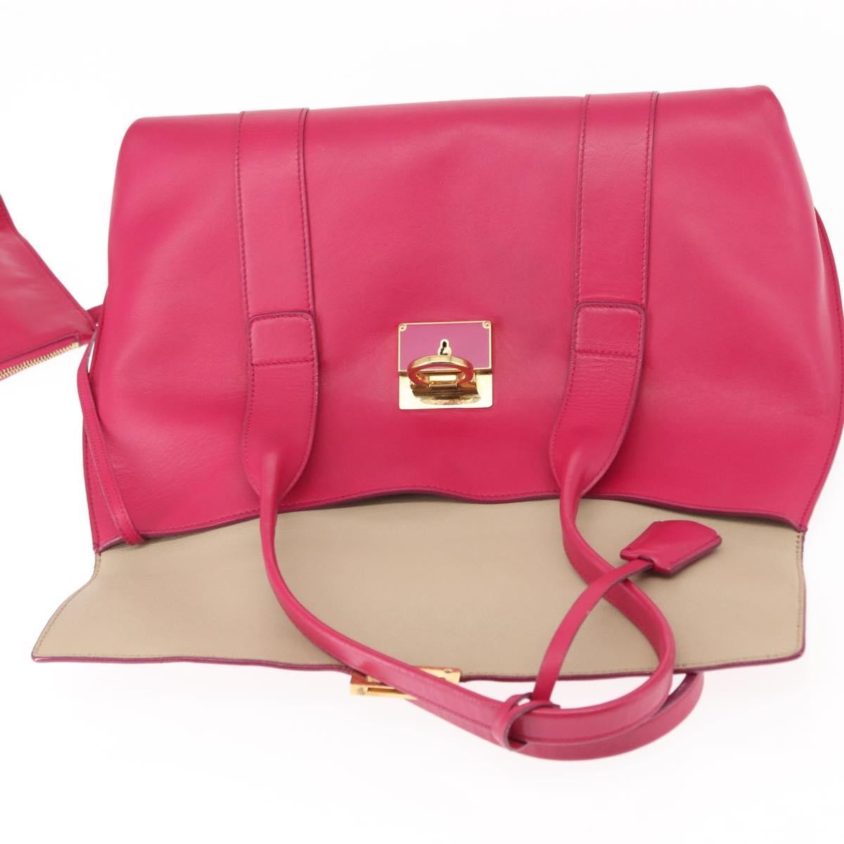 Salvatore Ferragamo Sookie Satchel Leather, PINK, LEATHER, Handbag