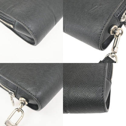 Louis Vuitton Baikal Handbag Taiga Leather, BLACK, LEATHER, Clutche & pouche