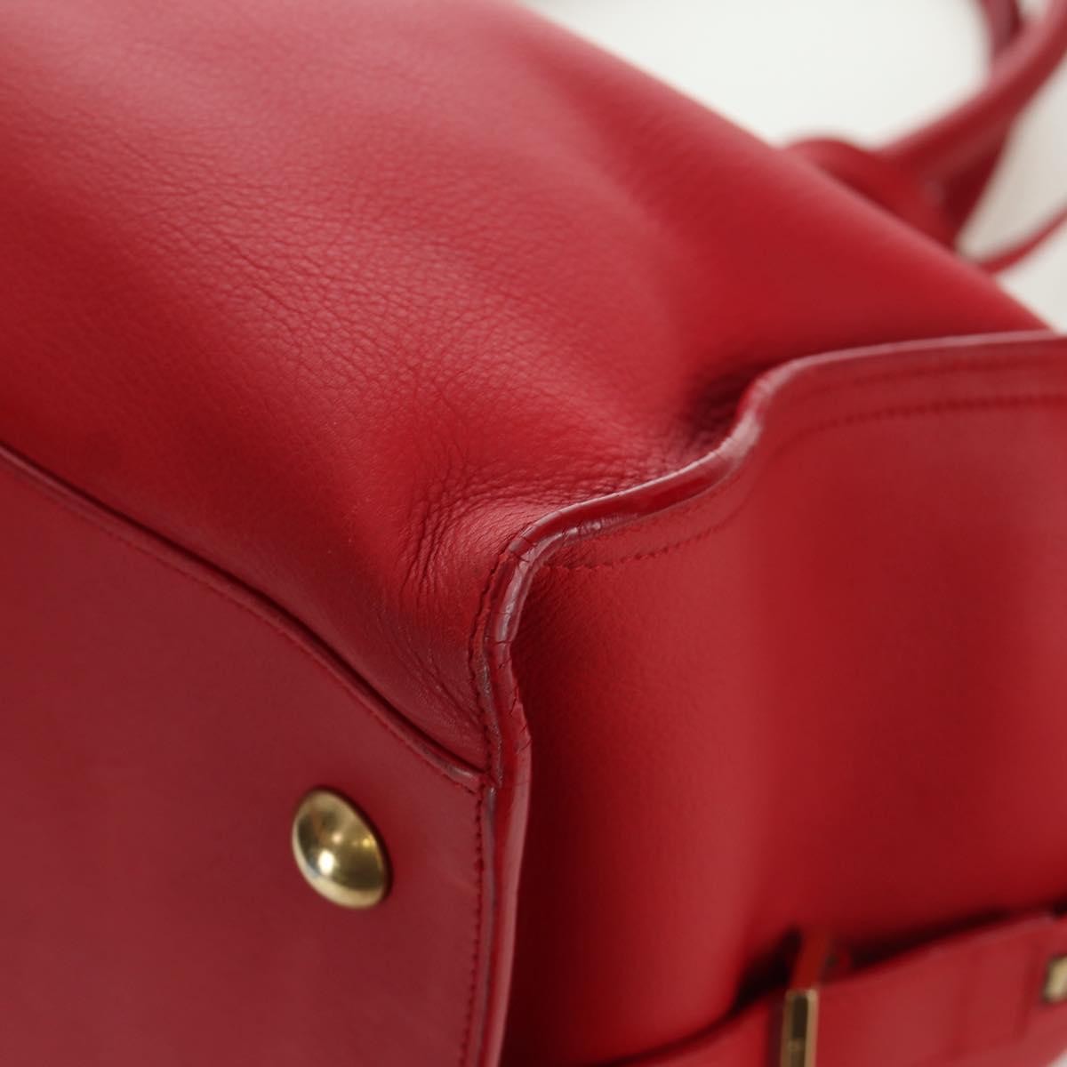 Saint Laurent Classic Y Cabas Leather, RED, LEATHER, Handbag