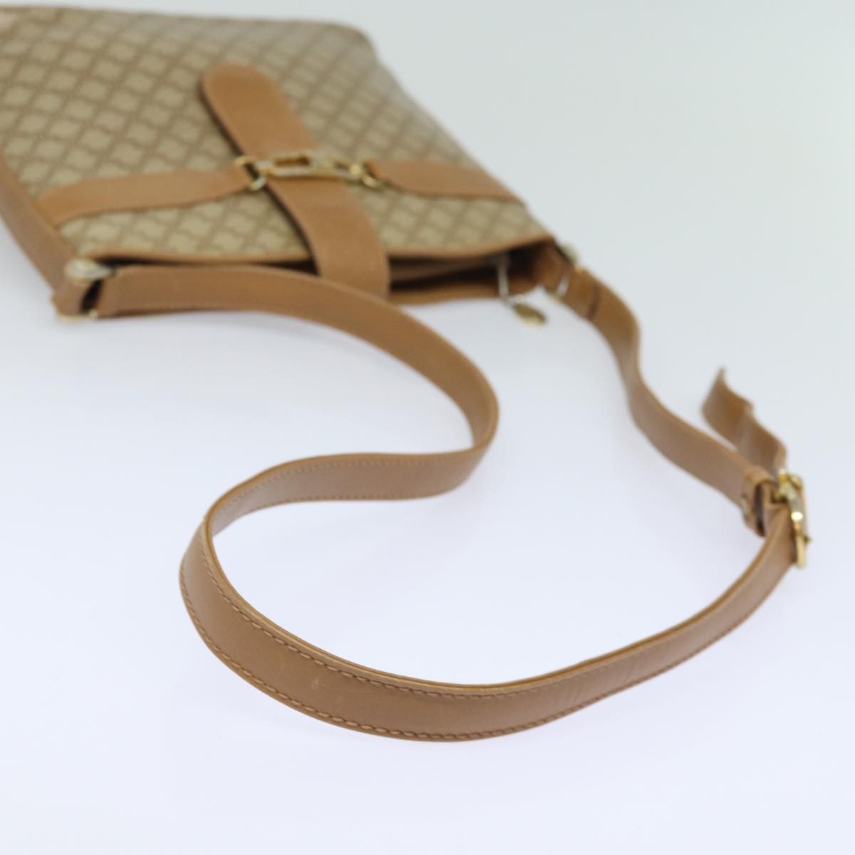 Celine Macadam Shoulder Bag Canvas, BEIGE, CANVAS, Shoulder bag