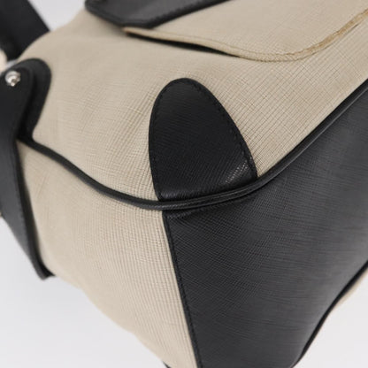 Salvatore Ferragamo Gancini handbag Canvas and Leather, SILVER, CANVAS, Handbag
