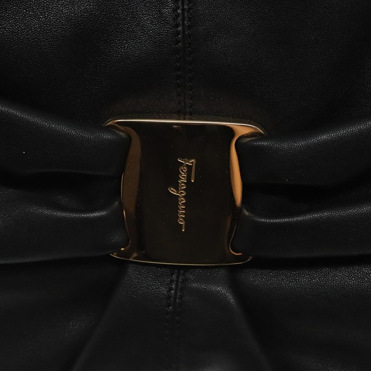 Salvatore Ferragamo Miss Vara Giusy Hobo Leather, BLACK, LEATHER, Shoulder bag