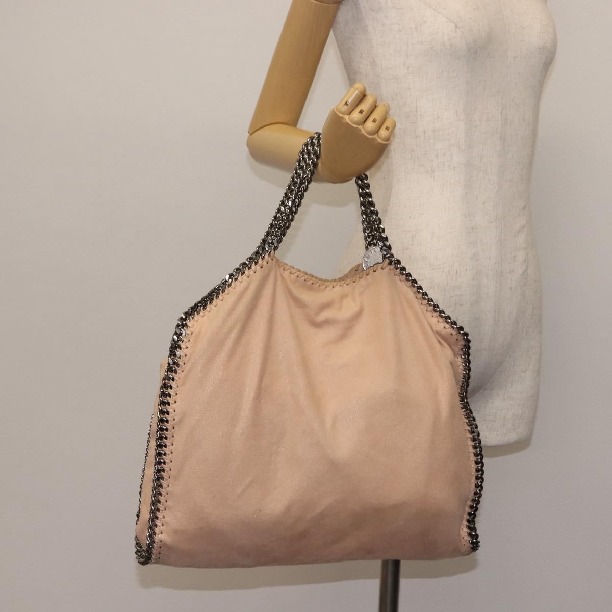 Stella McCartney Falabella Fold Over Bag Faux Suede, BEIGE, SUEDE, Crossbody bag