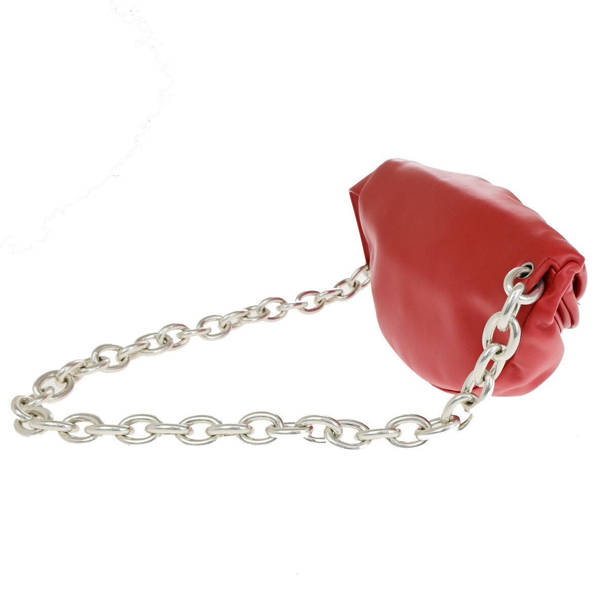 Bottega Veneta The Chain Pouch Leather, RED, LEATHER, Clutche & pouche
