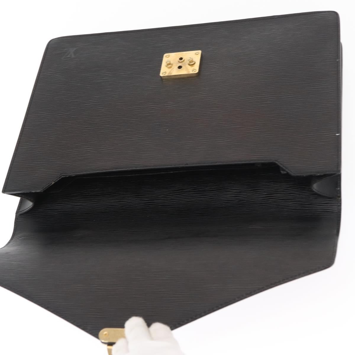 Louis Vuitton Porte Documents Bandouliere Briefcase Epi Leather, BLACK, LEATHER, Briefcase