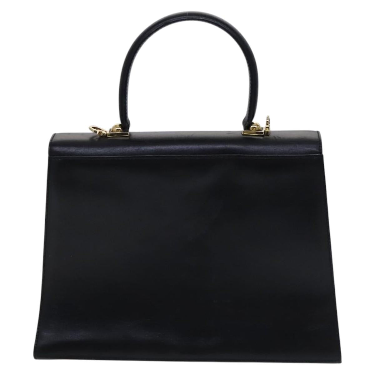 Salvatore Ferragamo Gancini Convertible Top Handle Bag Leather, BLACK, LEATHER, Handbag