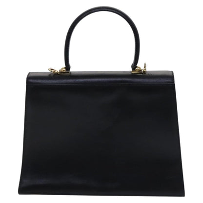 Salvatore Ferragamo Gancini Convertible Top Handle Bag Leather, BLACK, LEATHER, Handbag