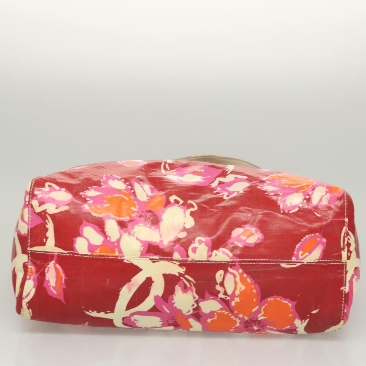 Chanel Vintage Floral Tote Patent leather, RED, PATENT_LEATHER, Tote bag