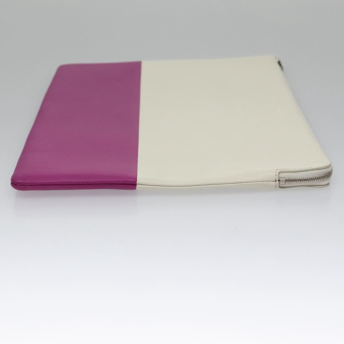 Celine Solo Pouch Bicolor Leather, PURPLE, LEATHER, Clutche & pouche