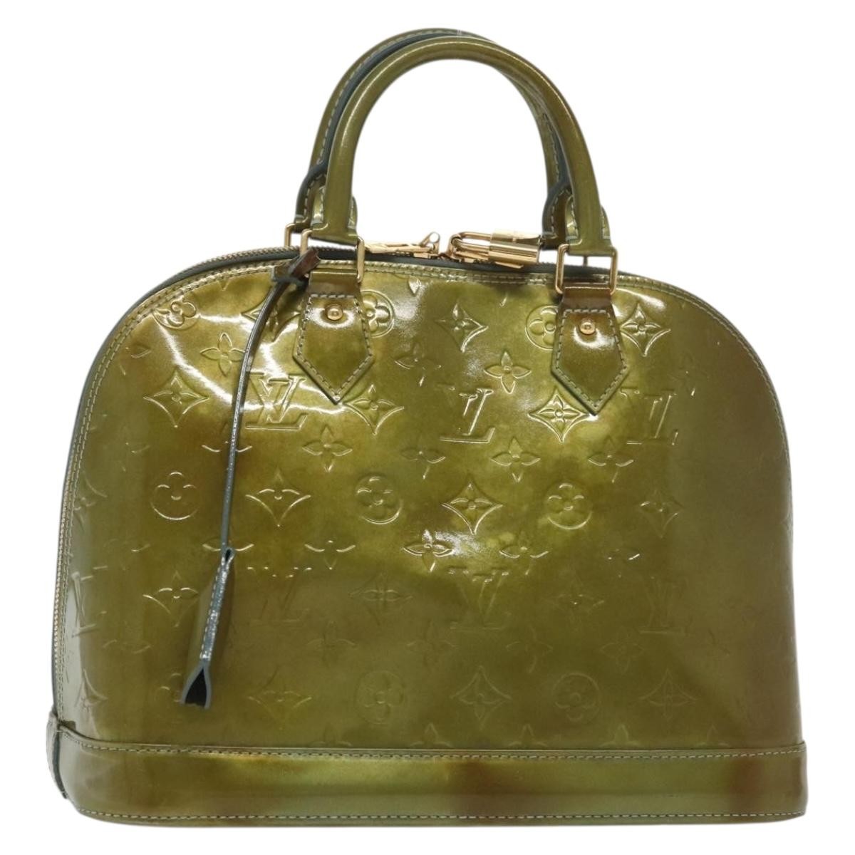 Louis Vuitton Alma Handbag Monogram Vernis, GREEN, PATENT_LEATHER, Handbag