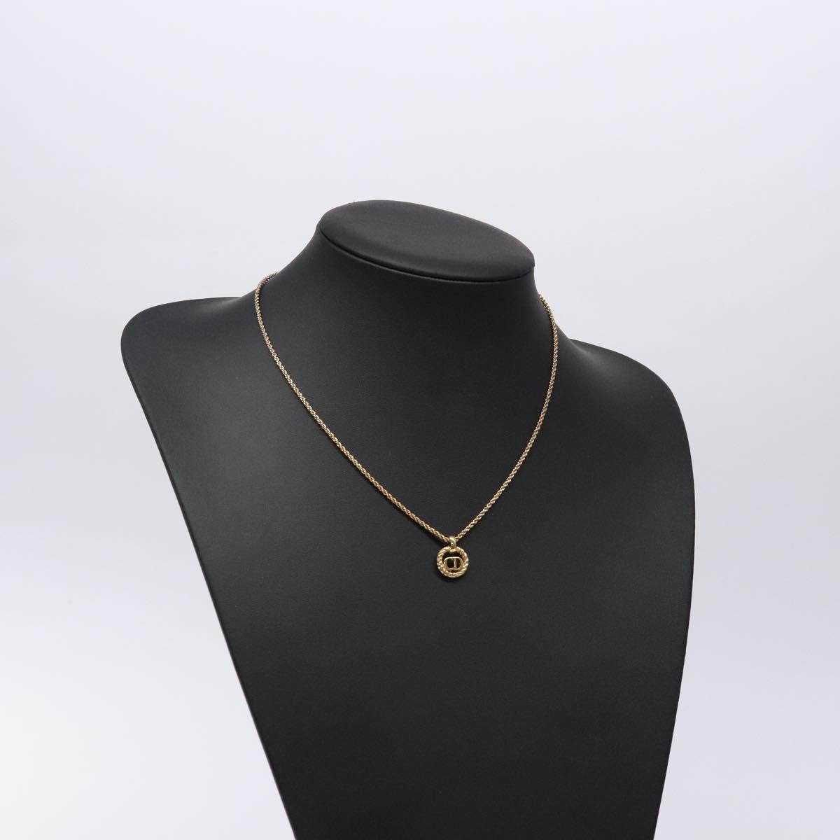 Christian Dior CD Round Pendant Necklace Metal, GOLD, METAL, Necklace