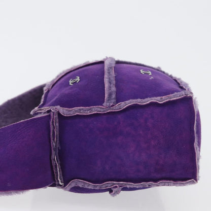 Chanel CC Logo Shoulder Bag Shearling and Suede, PURPLE, SUEDE, Shoulder bag