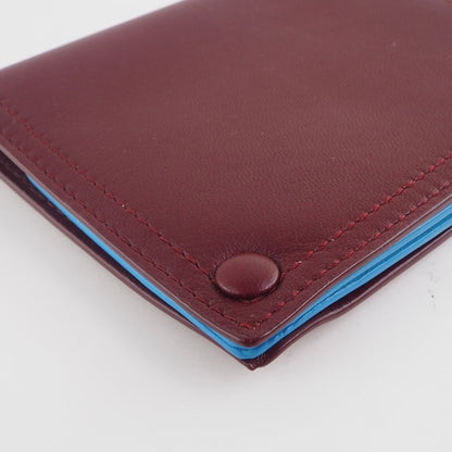 Bottega Veneta Bicolor Card Holder Leather, BURGUNDY, LEATHER, Card Holders