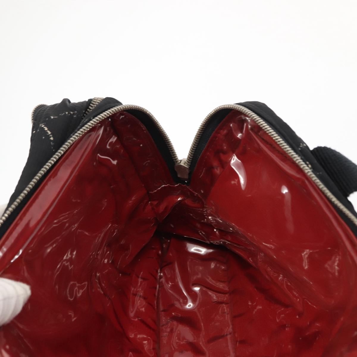 Chanel Travel Line Boston Bag Printed Nylon, BLACK, NYLON, Travel bag