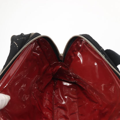 Chanel Travel Line Boston Bag Printed Nylon, BLACK, NYLON, Travel bag