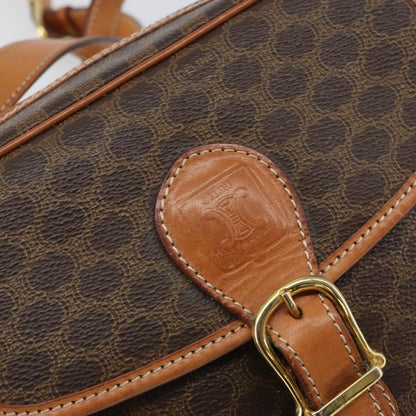 Celine Vintage Macadam Shoulder Bag Canvas and Leather, BROWN, CANVAS, Shoulder bag