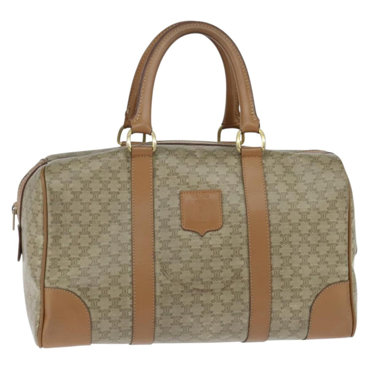 Celine Vintage Macadam Boston bag Canvas, BEIGE, CANVAS, Travel bag