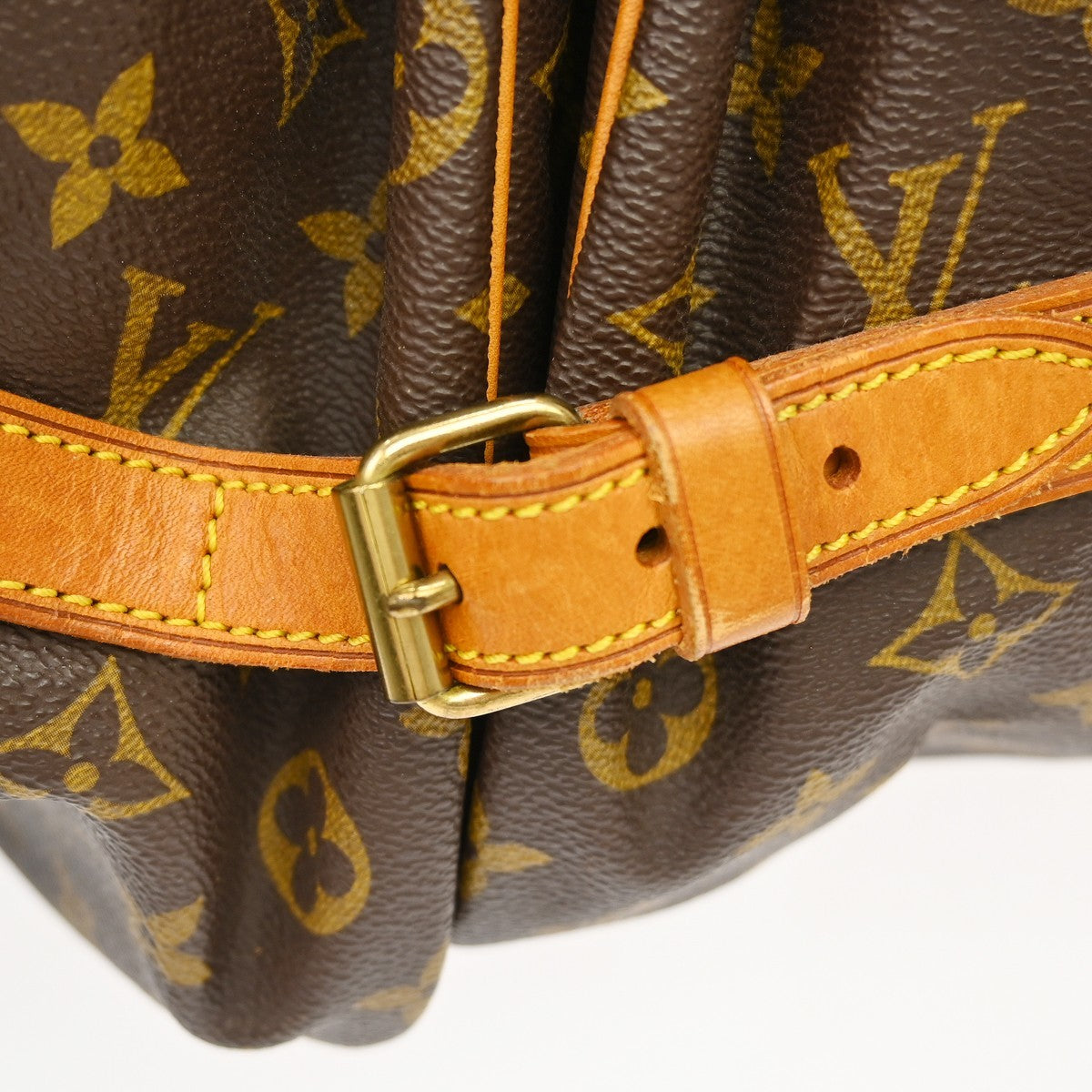 Louis Vuitton Saumur Handbag Monogram Canvas, Brown, Canvas, Shoulder Bag