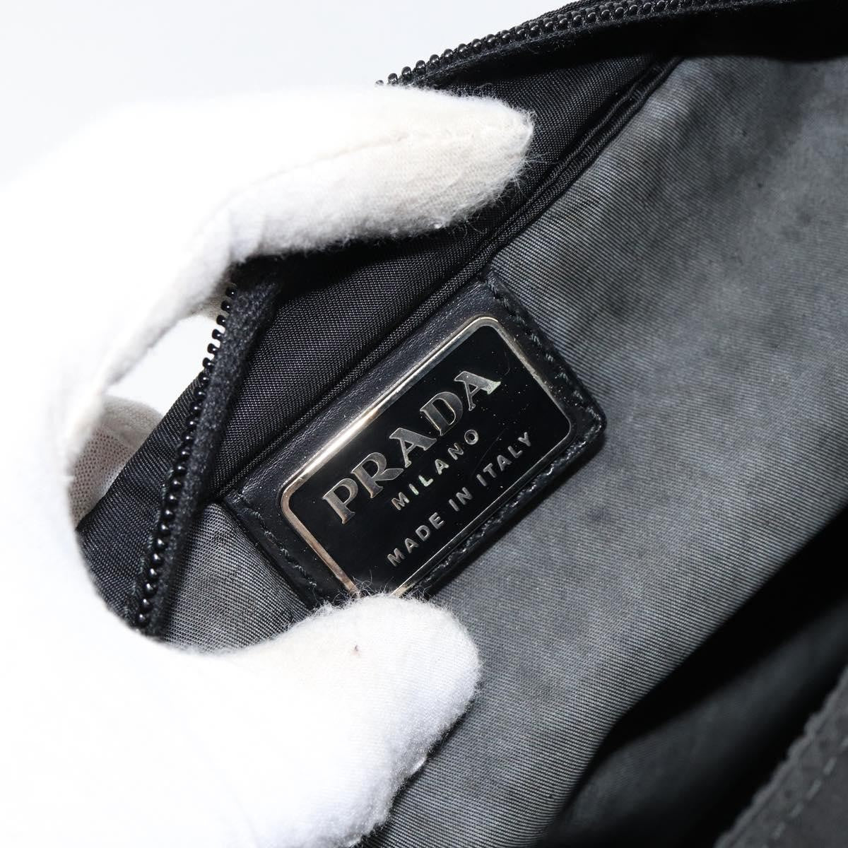 Prada Front Pocket Messenger Bag Tessuto, BLACK, NYLON, Shoulder bag