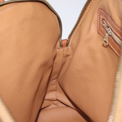 Celine Vintage Macadam Handbag Canvas and Leather, Beige, Canvas, Handbag