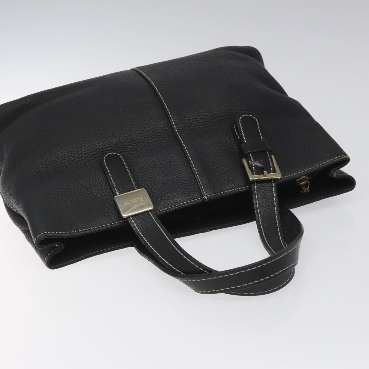 Burberry Handle Tote Leather, BLACK, LEATHER, Tote bag