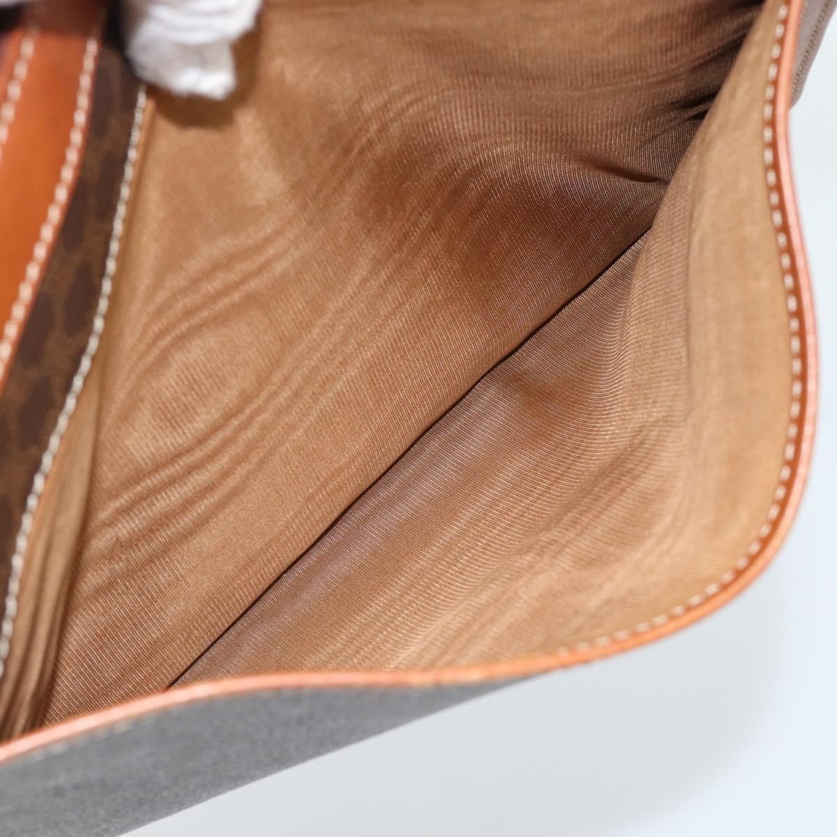 Celine Macadam Pochette Canvas, Brown, Canvas, Clutch