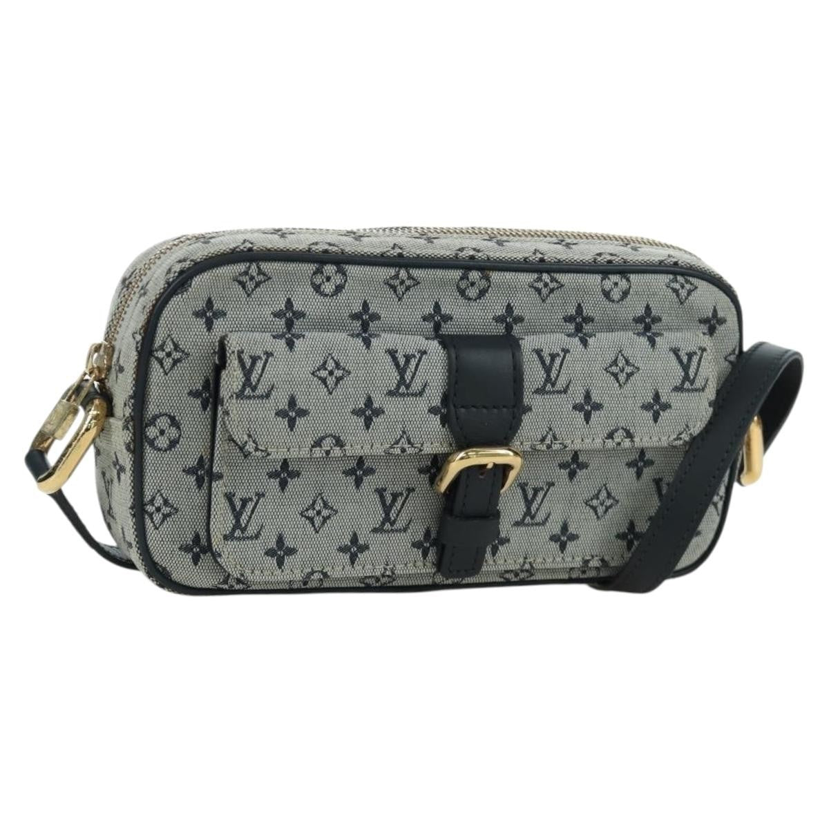 Louis Vuitton Juliette Crossbody Bag Mini Lin, BLUE, CANVAS, Shoulder bag