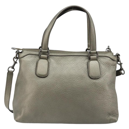 Gucci Soho Convertible Top Handle Bag Leather, Silver, Leather, Handbag