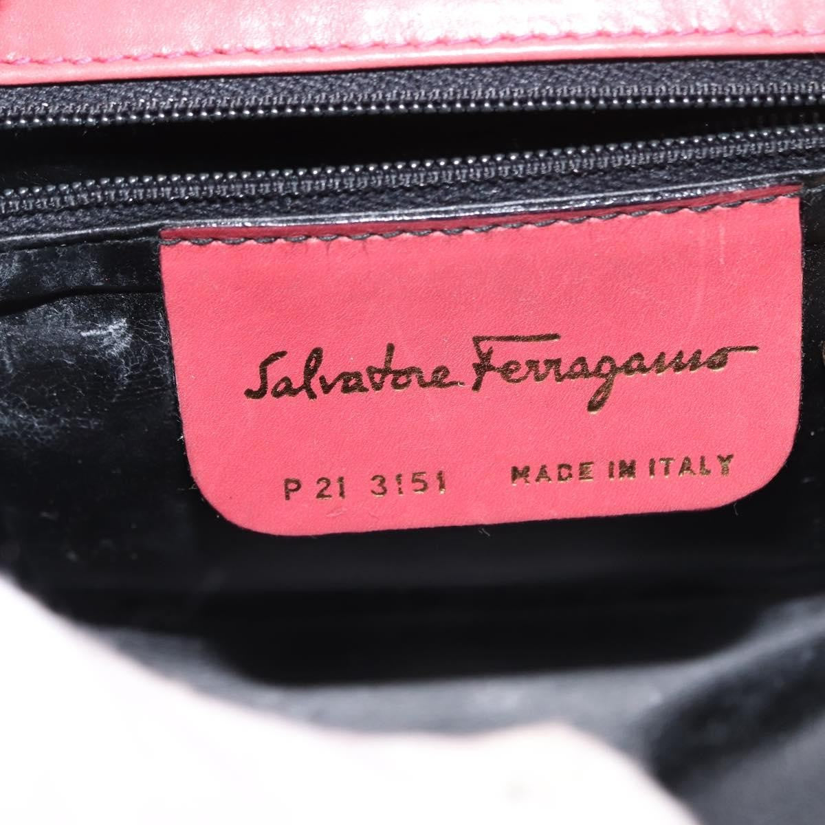 Salvatore Ferragamo Gancini Shoulder Bag Leather, PINK, LEATHER, Shoulder bag