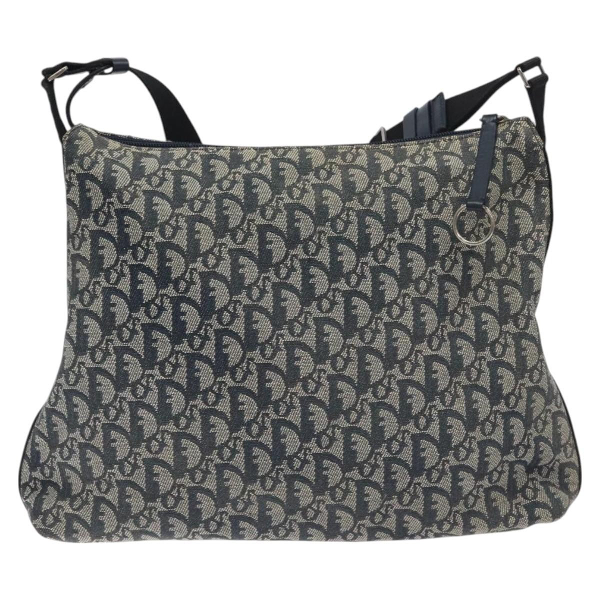 Christian Dior Vintage Trotter Messenger Bag Diorissimo Canvas, NAVY, CANVAS, Crossbody bag