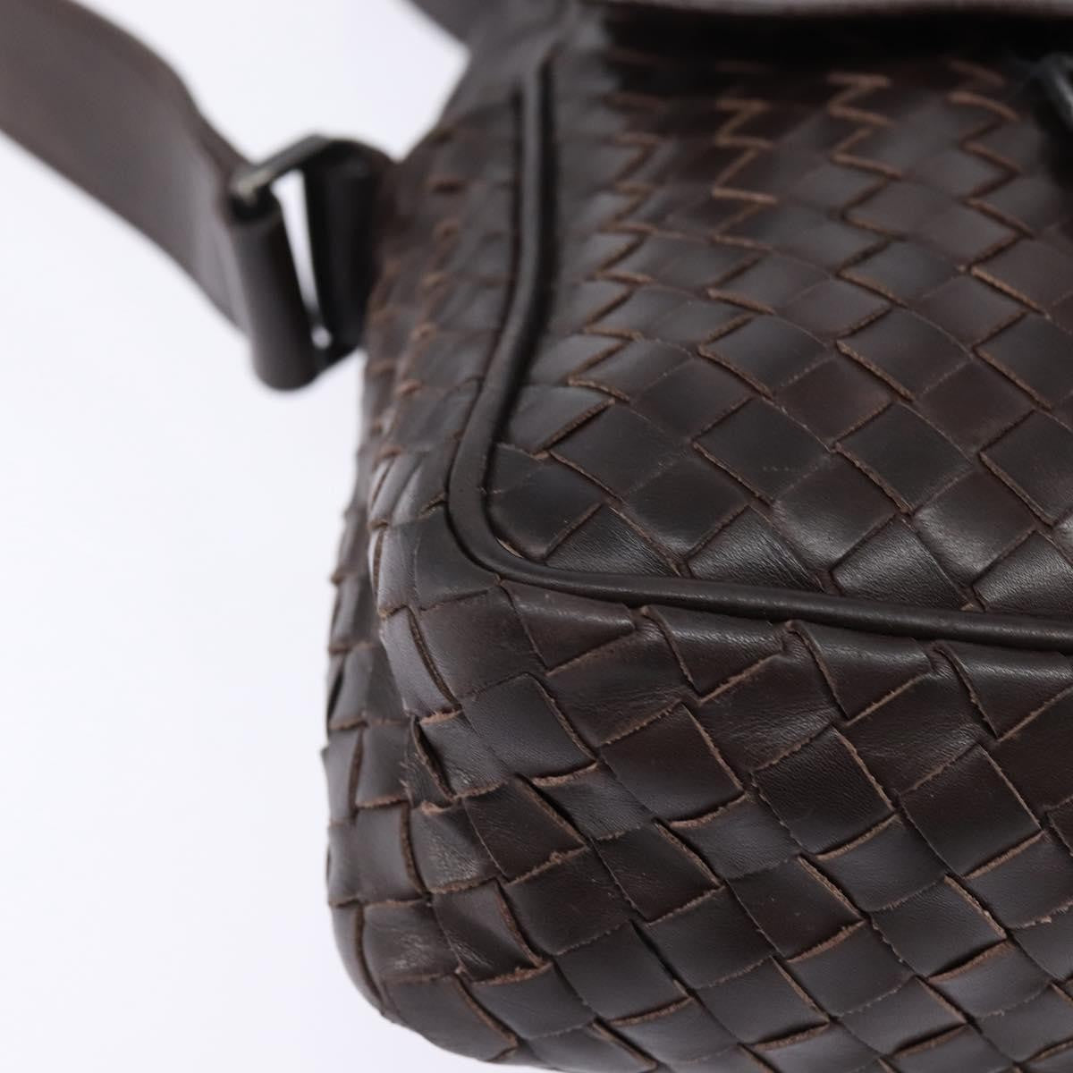 Bottega Veneta Front Pocket Messenger Bag Intrecciato Nappa, BROWN, LEATHER, Crossbody bag