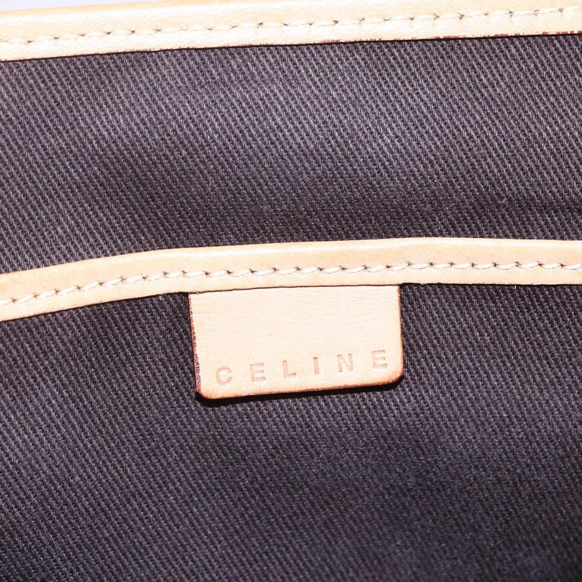 Celine Vintage Macadam Shoulder Bag Canvas and Leather, BROWN, CANVAS, Shoulder bag